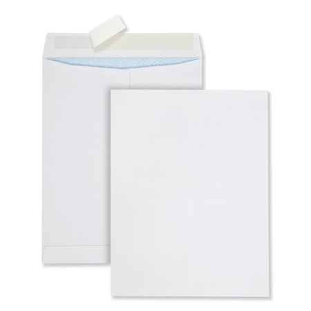 Quality Park Redi-Strip Security Tinted Envelope, No 13 1/2, Square, 10x13, Wt, PK100 QUA44929